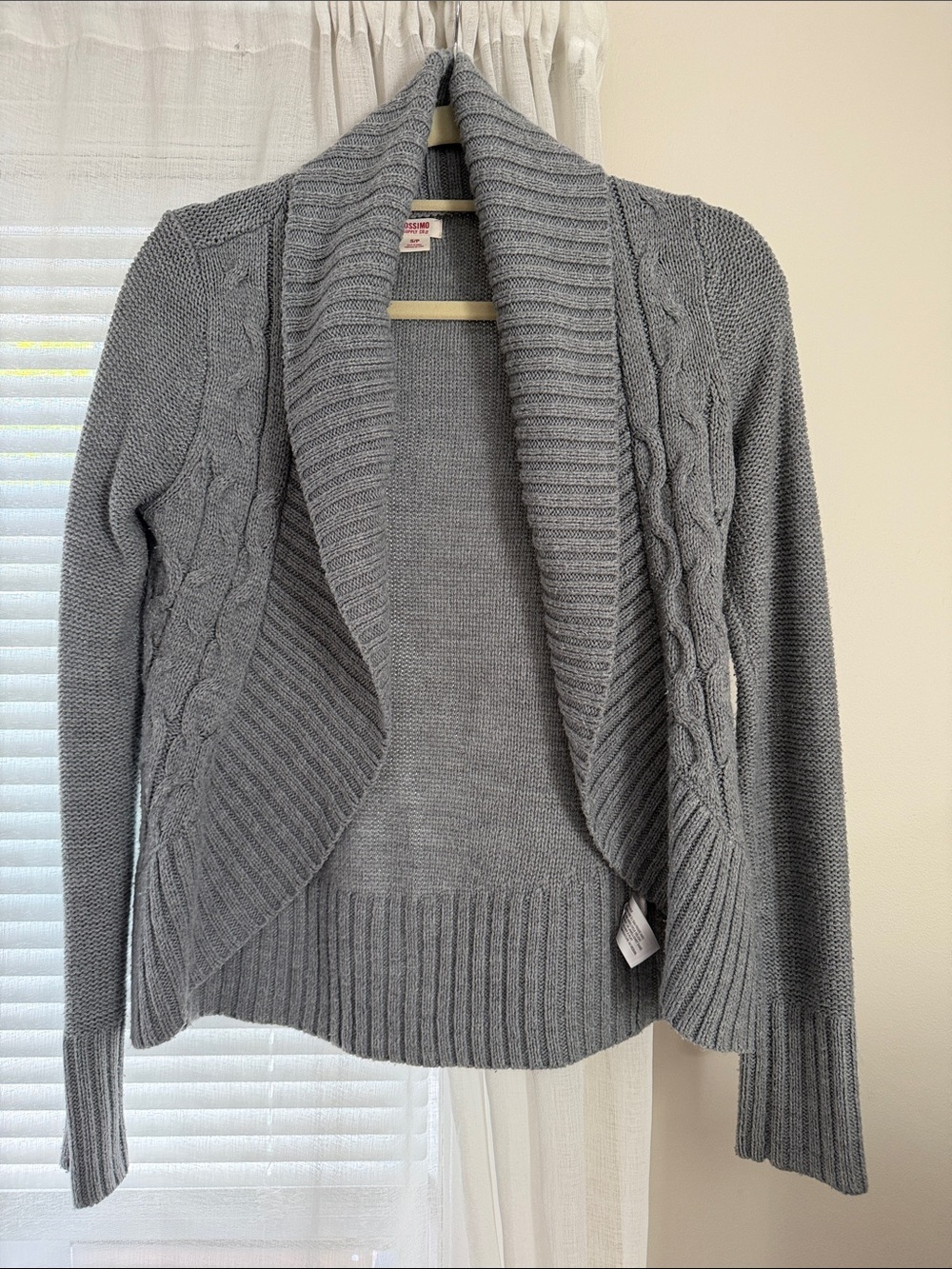 Mossimo Supply Co. Gray Cable-Knit Open Front Cardigan